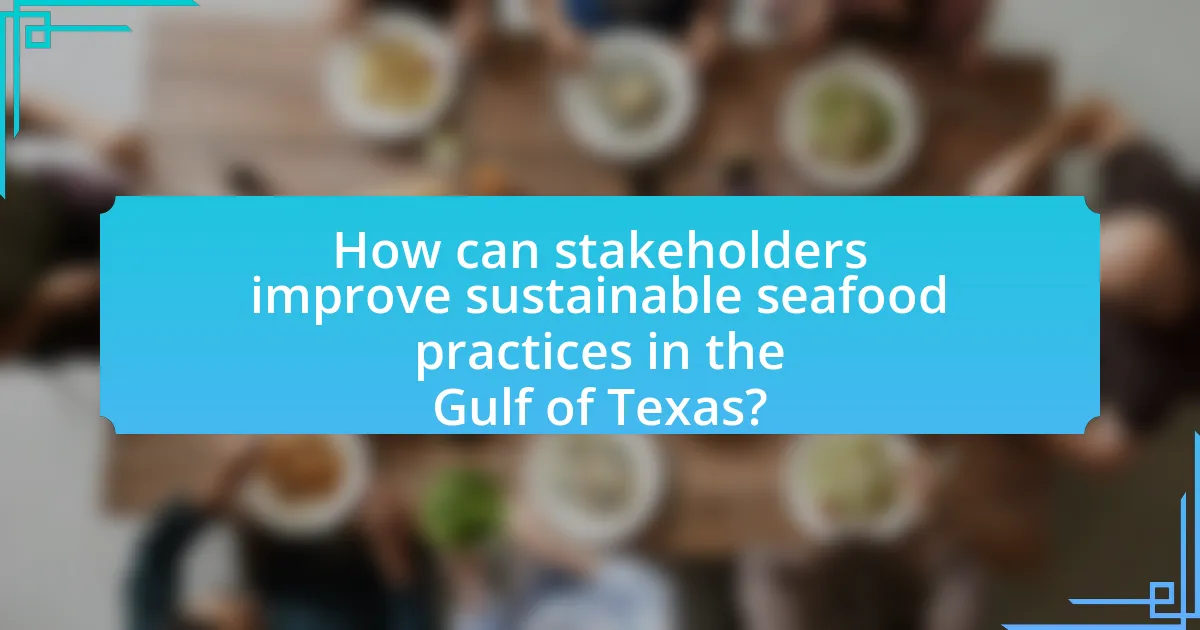How can stakeholders improve sustainable seafood practices in the Gulf of Texas?