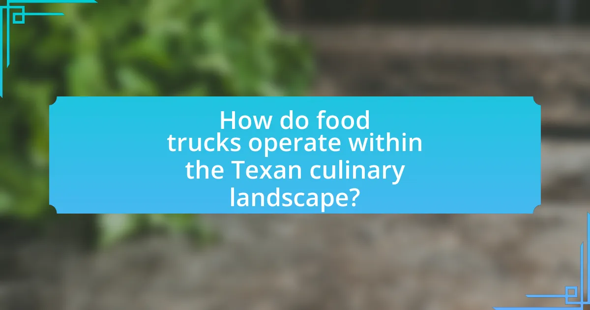 How do food trucks operate within the Texan culinary landscape?