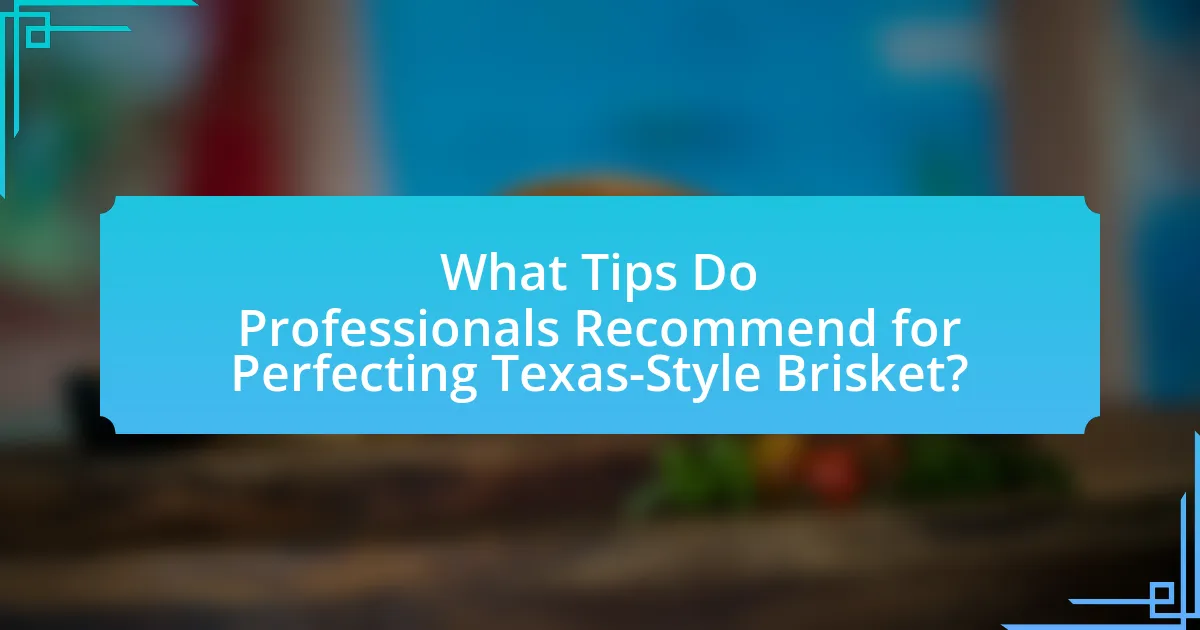 What Tips Do Professionals Recommend for Perfecting Texas-Style Brisket?