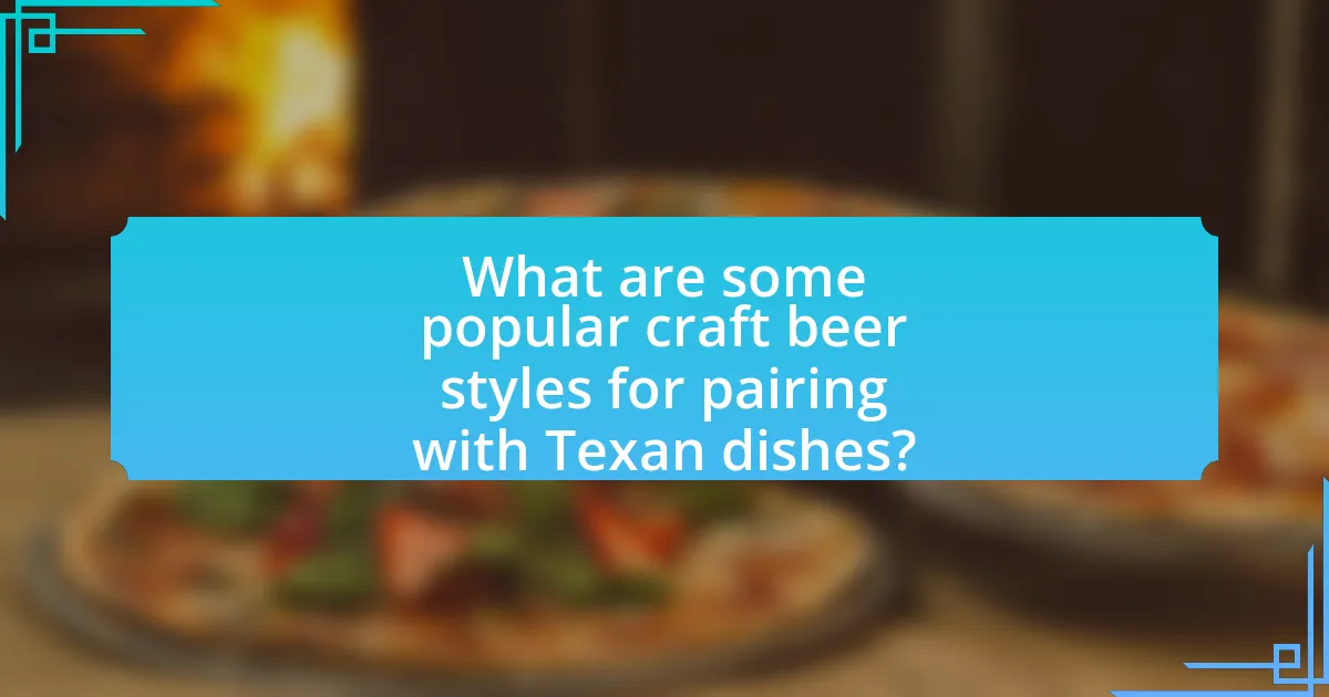 What are some popular craft beer styles for pairing with Texan dishes?