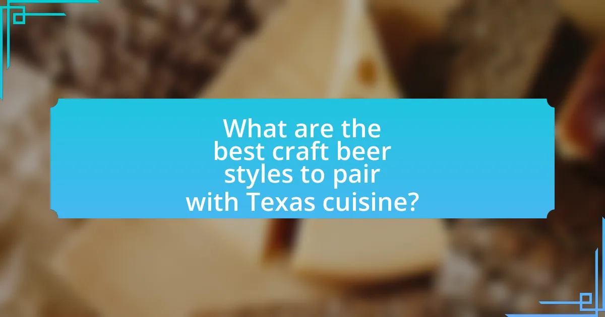 What are the best craft beer styles to pair with Texas cuisine?