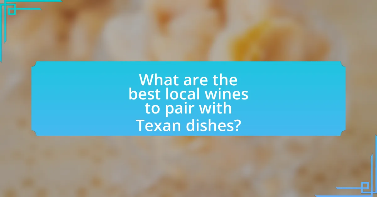 What are the best local wines to pair with Texan dishes?