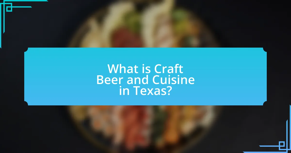 What is Craft Beer and Cuisine in Texas?