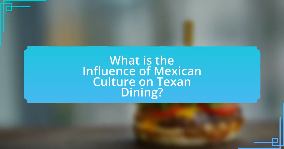 What is the Influence of Mexican Culture on Texan Dining?