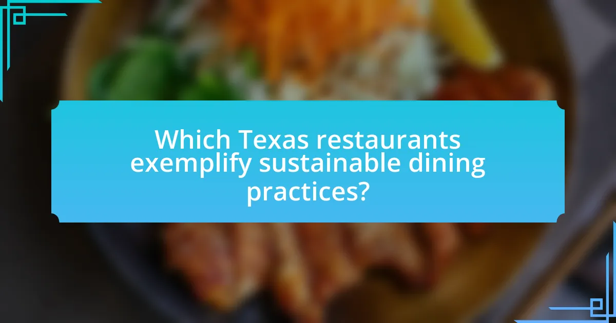 Which Texas restaurants exemplify sustainable dining practices?